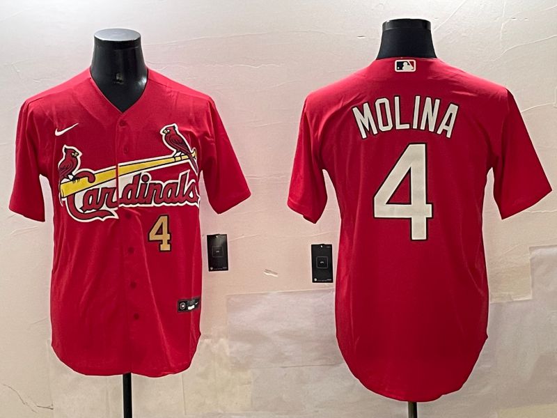 Men St.Louis Cardinals #4 Molina Red Game 2025 Nike MLB Jersey style 3->st.louis cardinals->MLB Jersey